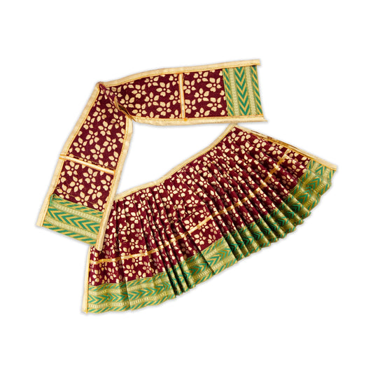 Amman Pavadai - 6 x 16 Inches | Satin with Jari Border Mata Dress/ Devi Vastra/ Mata Poshak for Deity - Devi Dress