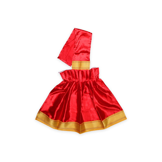Amman pavadai Thavani - 24 inches | Deity Vastram / Devi Dress / Satin sada / Zari Border / Mata Rani Poshak - Devi Dress