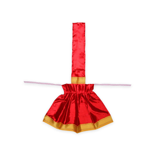 Amman pavadai Thavani - 24 inches | Deity Vastram / Devi Dress / Satin sada / Zari Border / Mata Rani Poshak - Devi Dress