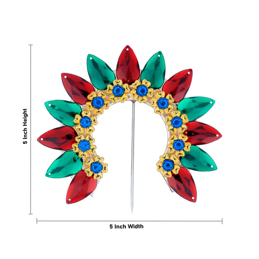 Hair Arch - 5 x 5 Inches | Stone Arch/ Hair Accessory/ Multicolour Stone Jewellery for Deity - Head & Face Accessories