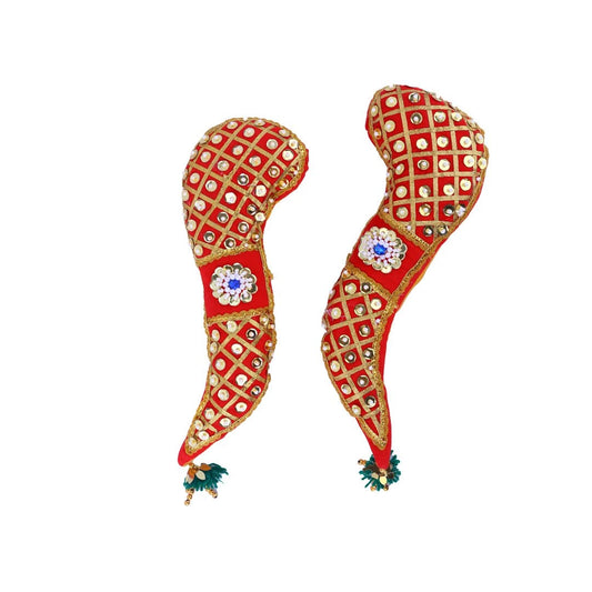Vagamalai - 14 x 4 Inches | Cloth with Jari Design Deity Shoulder Decor/ Varalakshmi Amman Alangaram - Neck & Body Accessories