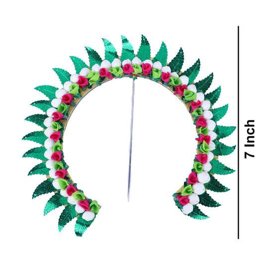 Malli Arch - 7 Inches | Artificial Flower Arch/ Hair Accessories for Deity - Head & Face Accessories