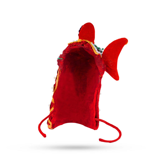 Moti Crown - Plain - 4.5 Inch | Velvet Kireedam/ Mukut/ Kiritam for Deity/ Assorted Design and Colour - Head & Face Accessories