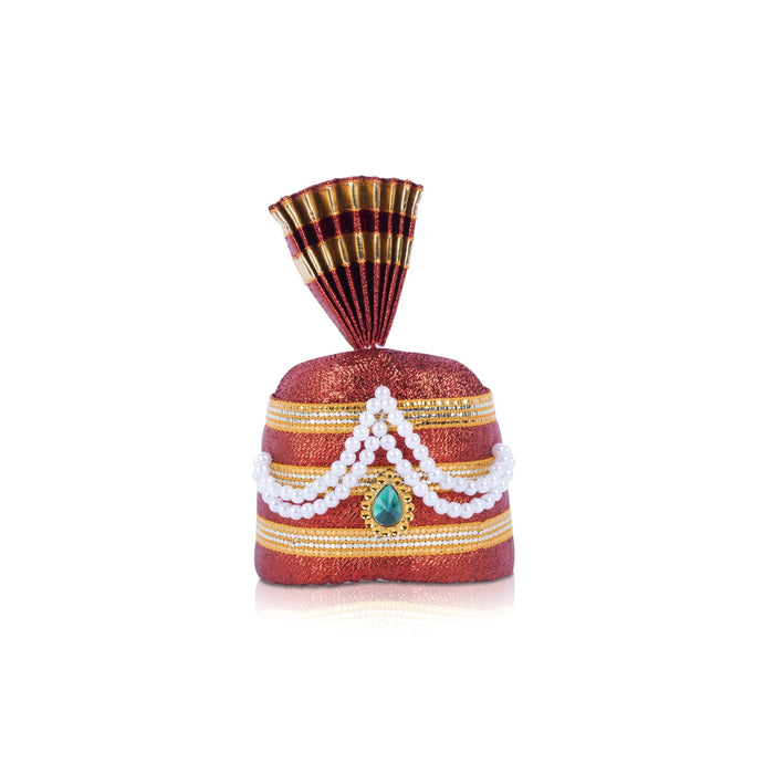 Turban - 12 x 4 Inches | Pagdi/ Mukut/ Kireedam for Deity/ Assorted Colour