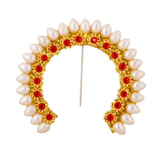 Artificial Flower Arch | Stone Arch/ Moti Arch/ Jewellery for Deity/ Assorted Colour and Design - Head & Face Accessories