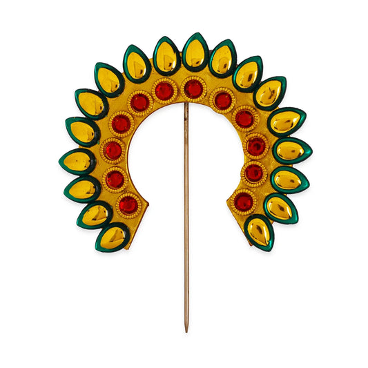 Stone Arch - 5 x 4.5 Inches | Artificial Flower Arch/ Hair Accessories for Deity - Head & Face Accessories
