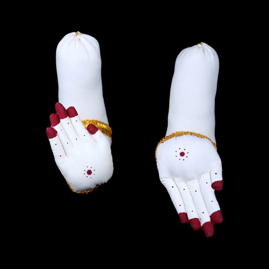 Amman Hands & Legs Set - 18 x 2.5 Inches | Cloth Hastham Patham/ Laxmi Hand & Leg for Deity - Deity Jewellery & Vastra Sets