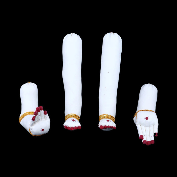 Amman Hands & Legs Set - 9 x 1.5 Inches | Cloth Hastham Patham/ Laxmi Hand & Leg for Deity