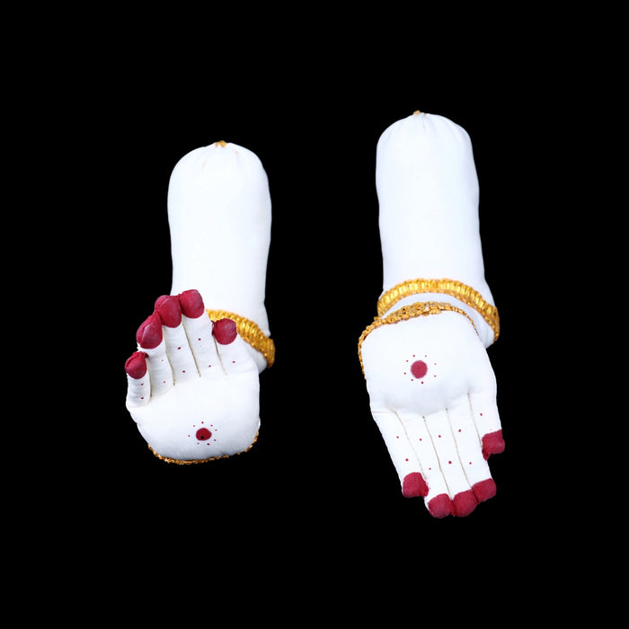 Amman Hands & Legs Set - 9 x 1.5 Inches | Cloth Hastham Patham/ Laxmi Hand & Leg for Deity