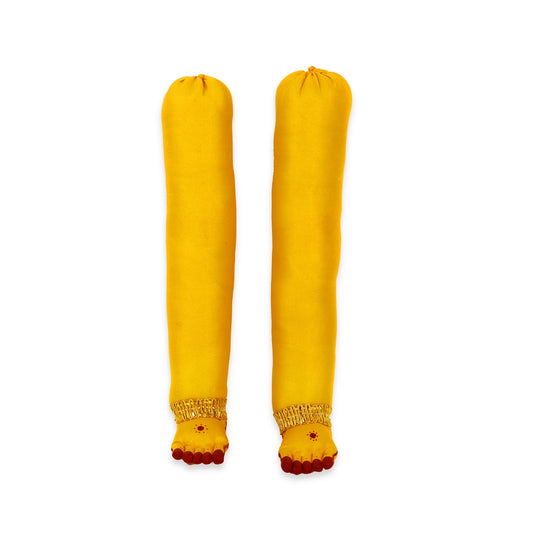 Amman Hands & Legs Set - 18 x 2.5 Inches | Cloth Varalakshmi Hands & Leg/ Yellow Colour Laxmi Hand & Leg for Deity - Deity Jewellery & Vastra Sets