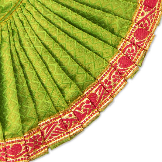Amman Saree - 9 Inches | Jari Border Devi Dress/ Satin Mata Poshak for Deity/ Assorted Colour - Devi Dress