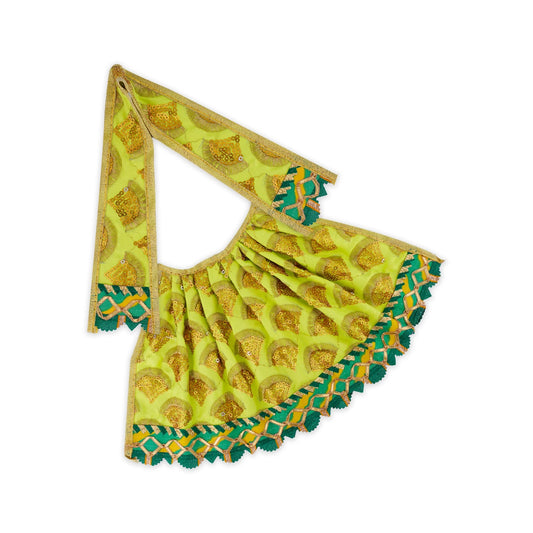 Amman Pavadai - 6 x 11 Inches | Fancy Mata Dress/ Devi Vastra/ Mata Poshak for Deity/ Assorted Colour - Devi Dress