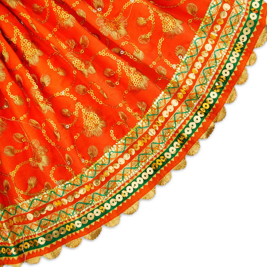 Amman Dress - 9 Inches | Velvet Amman Pavadai/ Velvet Devi Costume for Deity - Devi Dress