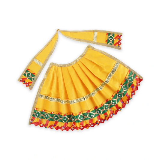 Devi Dress - 6 x 11 Inches | Embroidery Mata Rani Poshak/ Amman Pavadai/ Devi Vastra for Deity - Devi Dress