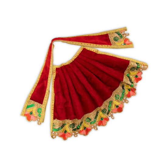 Amman Dress - 5 Inches | Velvet Amman Pavadai/ Velvet Devi Costume for Deity - Devi Dress