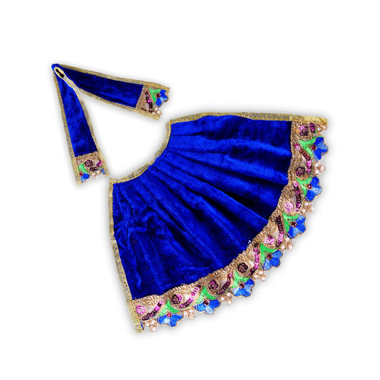 Amman Pavadai - 6 x 11 Inches | Velvet Mata Dress/ Devi Vastra/ Mata Poshak for Deity/ Assorted Colour - Devi Dress