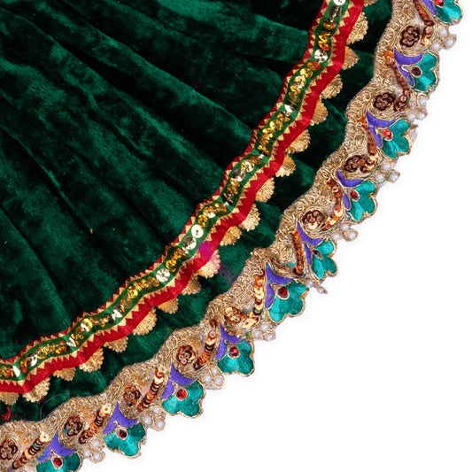 Amman Dress - 9 Inches | Velvet Amman Pavadai/ Velvet Devi Costume for Deity - Devi Dress