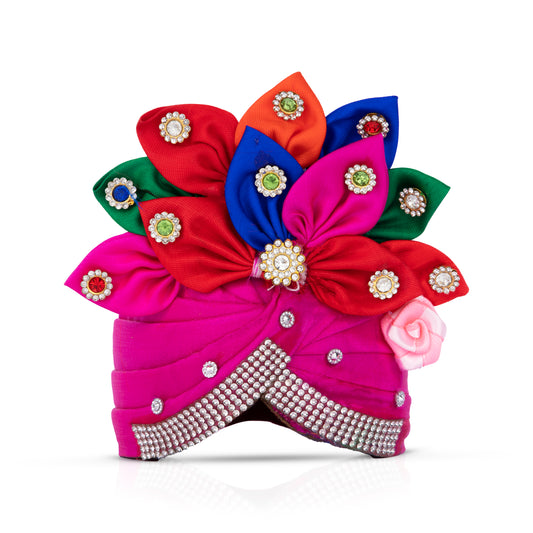 Turban - 4 x 5 Inches | Kireedam/ Fancy Mukut/ Pagdi/ Crown for Deity/ Assorted Colour and Design - Head & Face Accessories