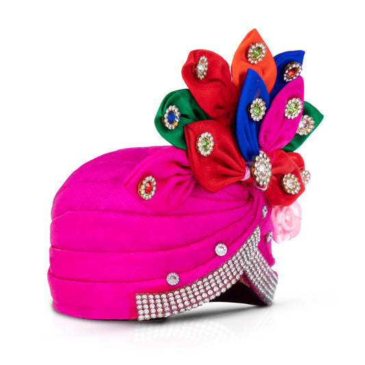 Turban - 4 x 5 Inches | Kireedam/ Fancy Mukut/ Pagdi/ Crown for Deity/ Assorted Colour and Design - Head & Face Accessories