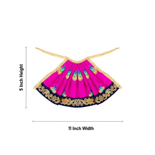 Devi Dress - 5 x 11 Inches | Mata Rani Poshak/ Embroidery Design Matha Dress/ Amman Pavadai for Deity - Devi Dress