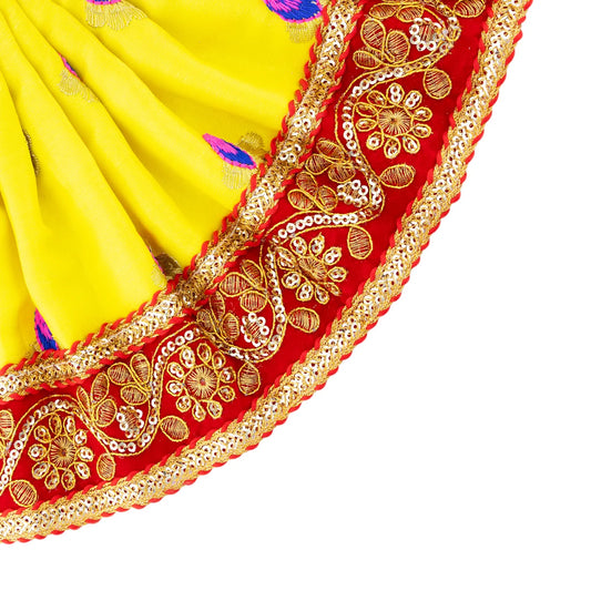 Devi Dress - 6 x 10.5 Inches | Mata Rani Poshak/ Embroidery Design Amman Pavadai for Deity Decor - Devi Dress