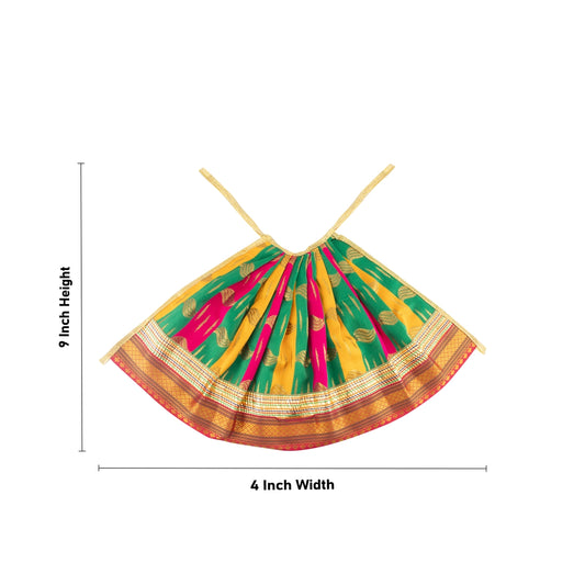 Amman Pavadai - 9 x 4 Inches | Lehenga Patka/ Satin with Jari Border Mata Dress for Deity/ Assorted Colour - Devi Dress