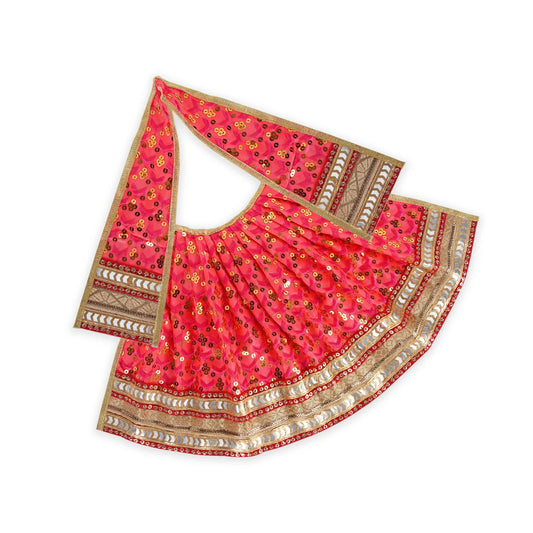 Devi Dress - 10 x 21 Inches | Embroidery Mata Rani Poshak/ Mata Dress/ Jari Border Amman Pavadai for Deity - Devi Dress