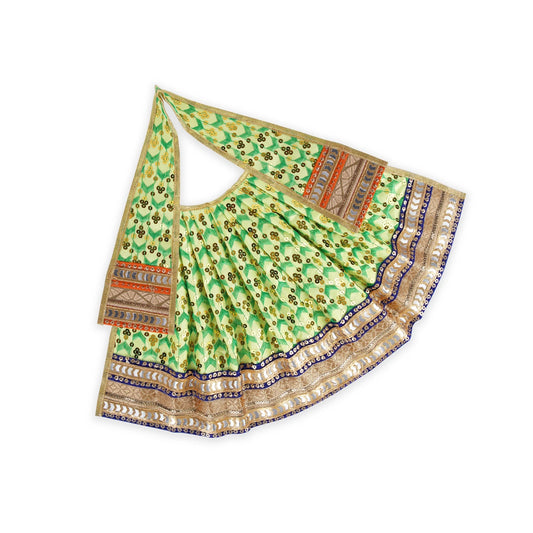 Devi Dress - 10 x 21 Inches | Embroidery Mata Rani Poshak/ Mata Dress/ Jari Border Amman Pavadai for Deity - Devi Dress