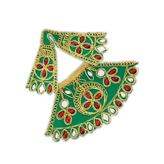 Devi Dress - 2.5 x 5 Inches | Amman Pavadai/ Embroidery And Stone Design Mata Rani Poshak for Deity - Devi Dress