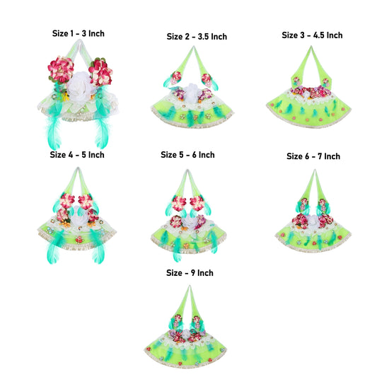 Devi Dress Set | Flower Design Mata Rani Poshak/ 7 Pcs/ Mata Dress/ Amman Pavadai for Deity - Devi Dress