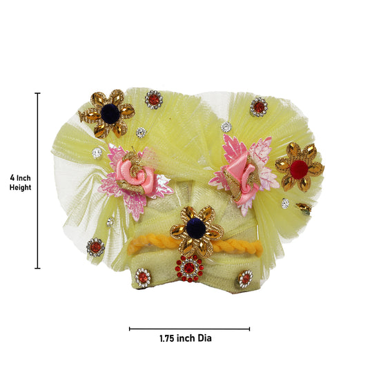 Turban - 4 Inches | Kireedam/ Fancy Mukut/ Pagdi/ Crown for Deity/ Assorted Colour and Design - Head & Face Accessories