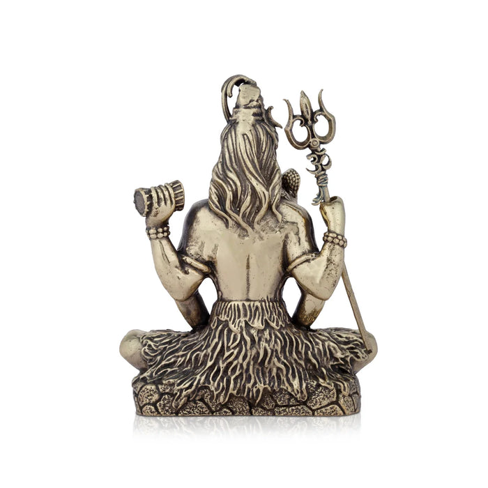 Shivan Statue - 5 x 3.5 Inches | Sitting Shiva Murti/ Brass Idol/ 330 Gms Approx