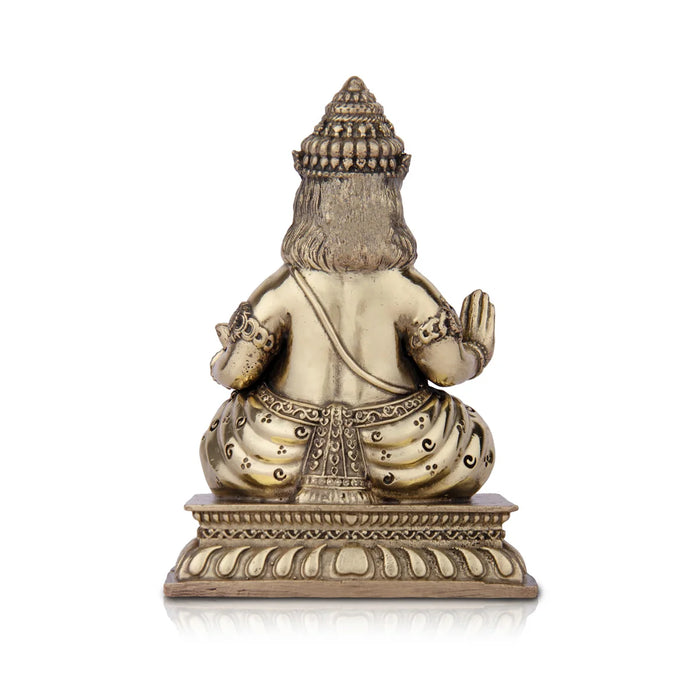 Kubera Statue - 3 x 2 Inches | Kuber Murti/ Brass Idol/ Kuberan Idol for Pooja/ 120 Gms Approx