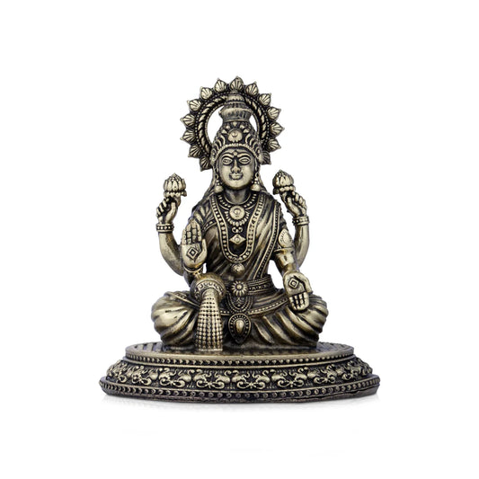 Maha Laxmi Statue - 4 x 3.5 Inches | Sitting Laxmi Statue/ Brass Idol for Pooja/ 240 Gms Approx - Brass Murties