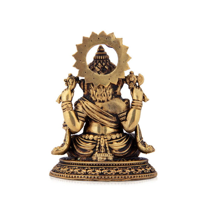 Ganesh Statue - 2.75 x 2 Inches | Brass Vinayaka Idol / Ganesh Idol for Pooja/ 95 Gms Approx