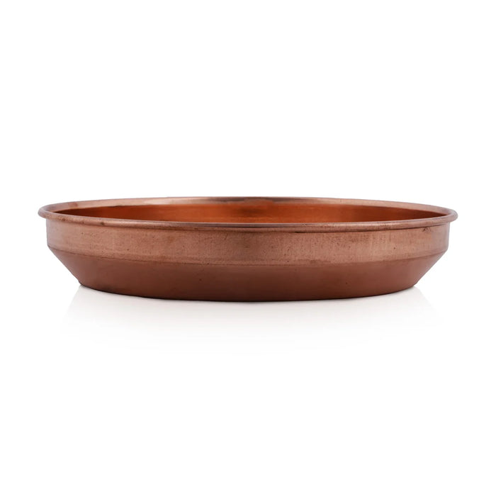 Copper Plate - 8.5 Inches | Pooja Plate/ Hariwana Plate for Home/ 250 Gms Approx
