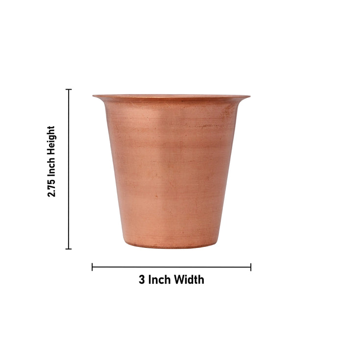Copper Tumbler - 2.75 x 3 Inches | Copper Water Tumbler/ Copper Drinking Glasses for Home/ 54 Gms Approx
