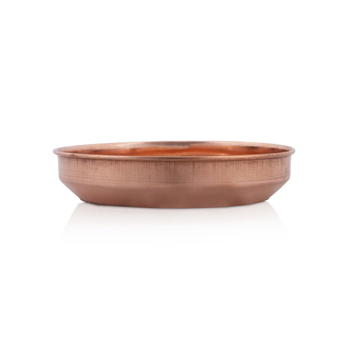 Copper Plate - 1.5 x 6.5 Inches | Thali Plate/ Pooja Plate for Home/ 140 Gms Approx