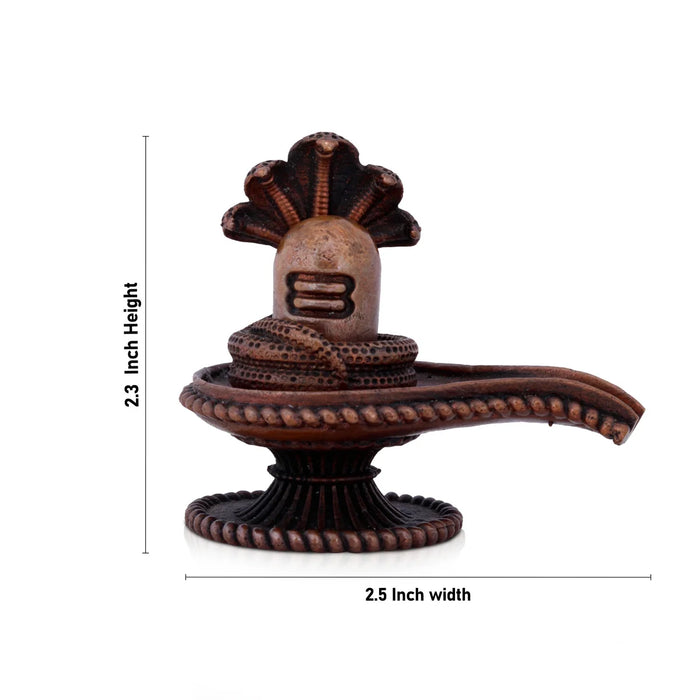 Shivling Nag Statue - 2.3 x 2.5 Inches | Copper Idol/ Shivling with Sheshnag for Pooja/ 128 Gms Approx