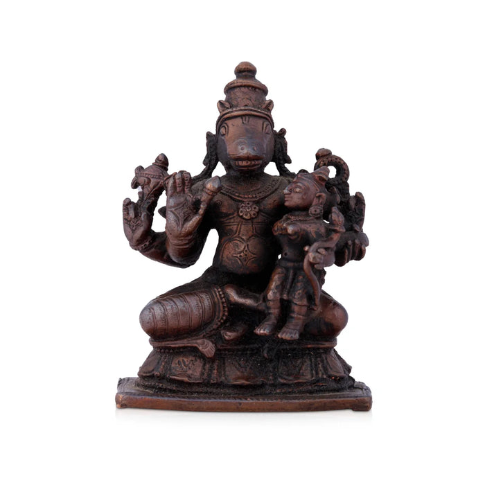 Lakshmi Hayagreevar statue - 2.5 x 1.5 Inch | Copper Idol/ Laxmi Hayagreeva Idol/ 195 Gms Approx
