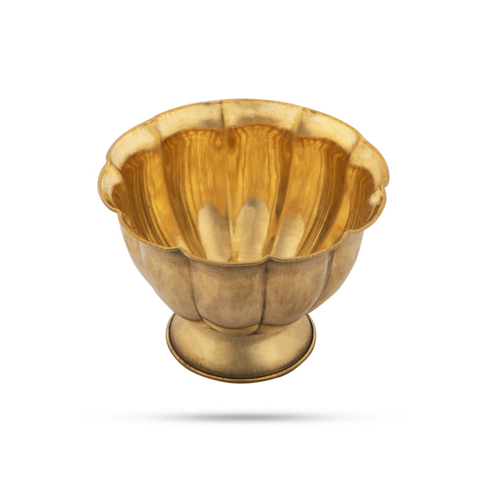 Chandan Cup - 2.5 x 3.5 Inches | Brass Cup/ Bela Lotus Design Brass Bowl/ 45 Gms Approx