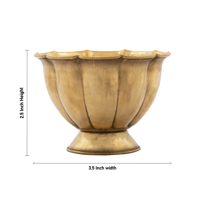 Chandan Cup - 2.5 x 3.5 Inches | Brass Cup/ Bela Lotus Design Brass Bowl/ 45 Gms Approx