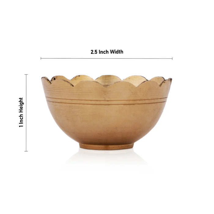 Brass Bowl - 1 x 2.5 Inches | Katora/ Pooja Cup for Home/ 30 Gms Approx