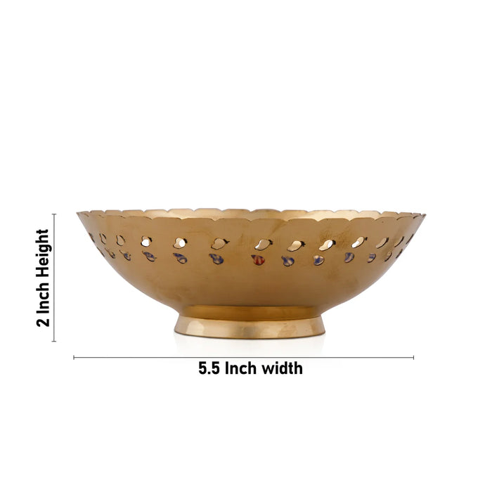 Brass Bowl - 2 x 5.5 Inches | Colour Katora/ Cup for Pooja/ 125 Gms Approx