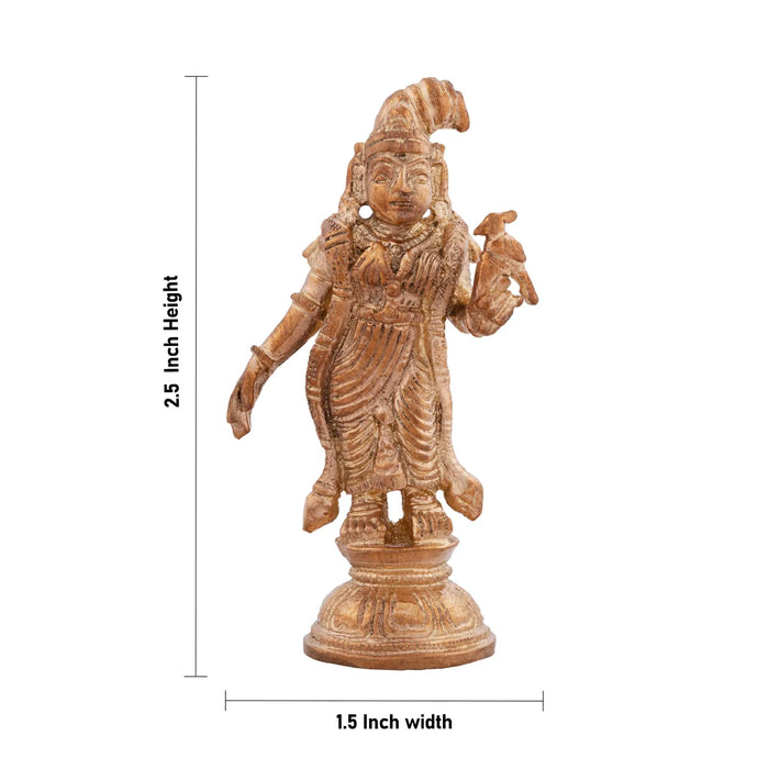 Andal Idol - 2.5 x 1.5 Inches | Panchaloha Idol/ Andal Vigraham for Pooja