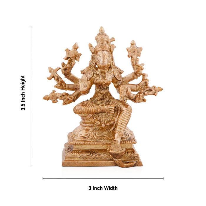 Varahi Amman Statue - 3.5 x 3 Inches | Panchaloha Idol/ Varahi Amman Idol
  with 8 Hands for Pooja
