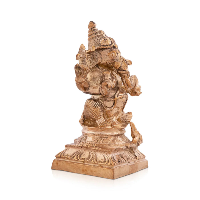 Ganesha Murti Statue - 3 x 2 Inches| Panchaloha Idol/ Vinayaka Idol for Pooja/ 259 Gms Approx