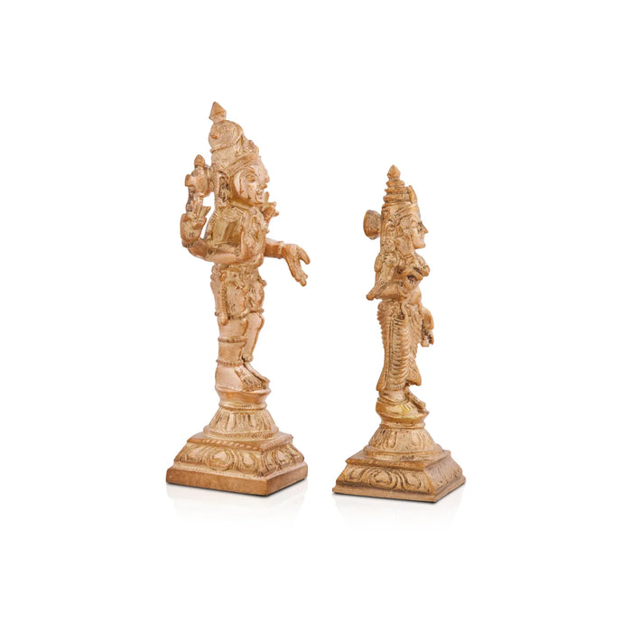 Shiv Parivar Murti - 4 x 2 Inches | Panchaloha Idol/ Shiv Parvati idol/ 250 gms approx