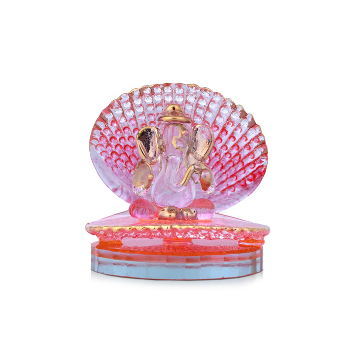 Ganesha Murti Statue - 2.5 x 2 Inches| Ganesh in Seashell/ Vinayaka Idol for Pooja