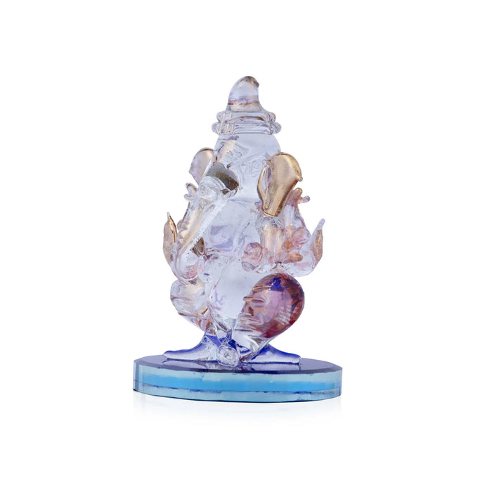 Ganesha Murti Statue - 2.25 x 1.75 Inches| Glass Ganesh Statue/ Vinayaka Idol for Pooja